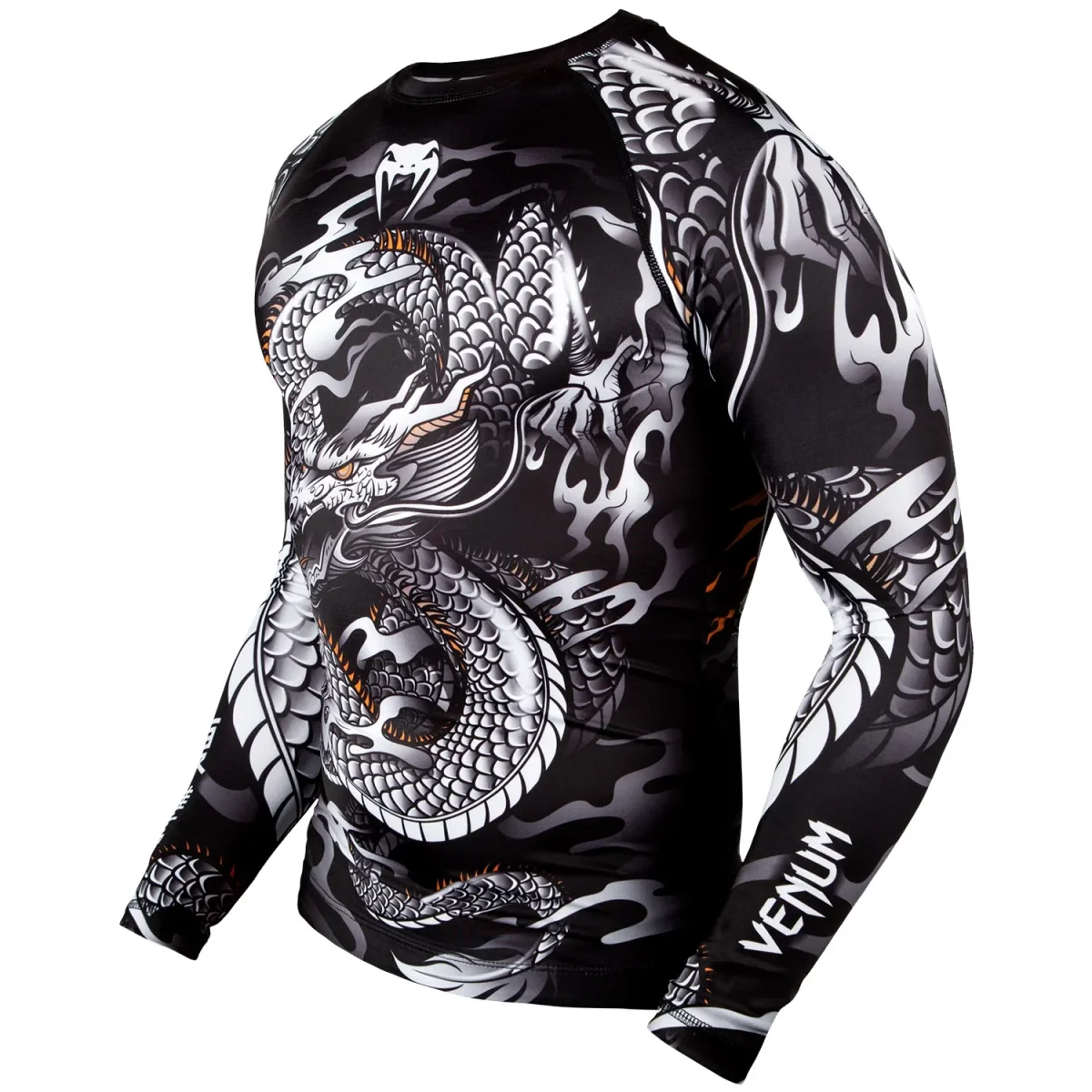 Rashguard Venum Dragon's Flight - Manches longues - Noir/Blanc – Image 3