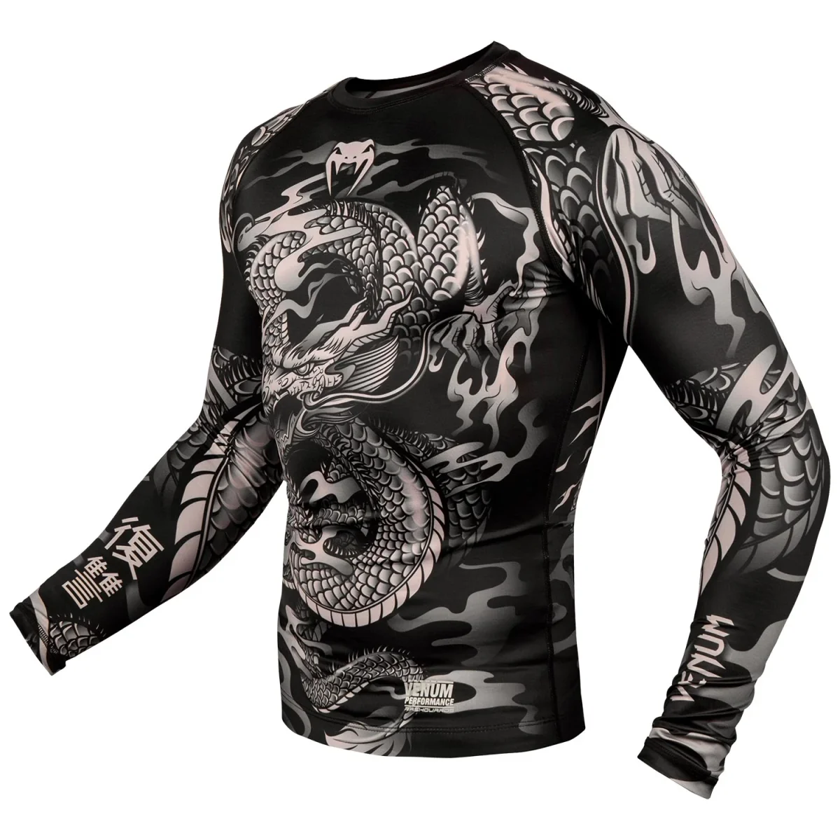 Rashguard Venum Dragon's Flight - Manches Longues - Noir/Sable – Image 3