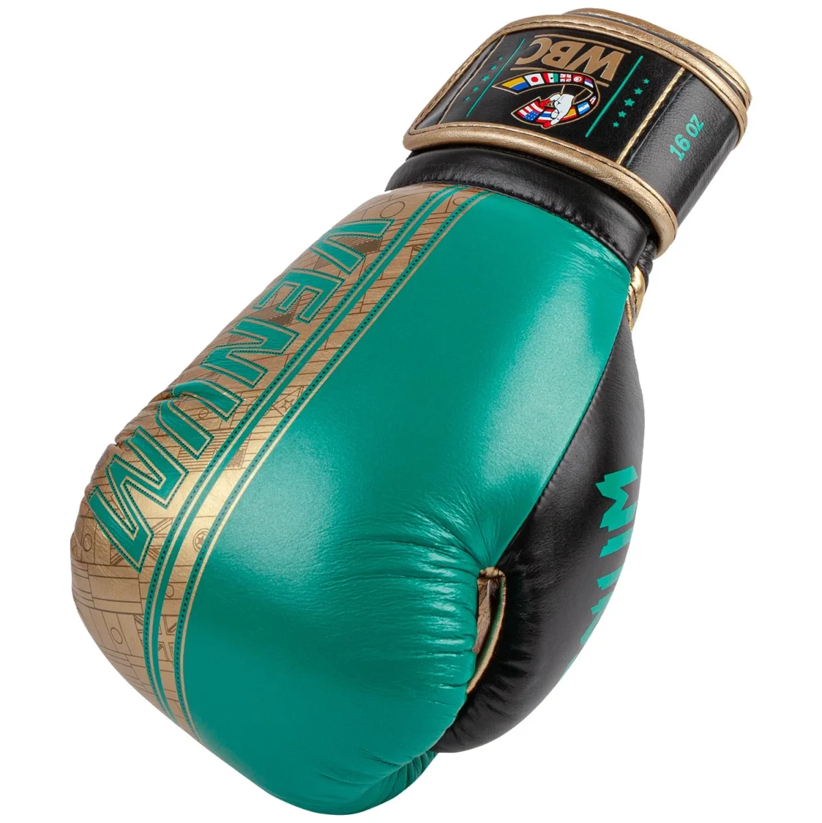 Gants de boxe Pro Venum Shield - Edition limitée WBC - Velcro - Vert Métallique/Doré – Image 8