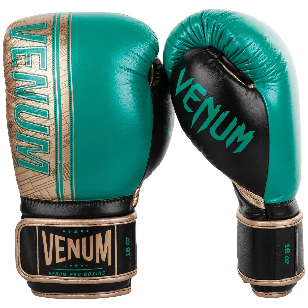 Gants de boxe Pro Venum Shield - Edition limitée WBC - Velcro - Vert Métallique/Doré – Image 3