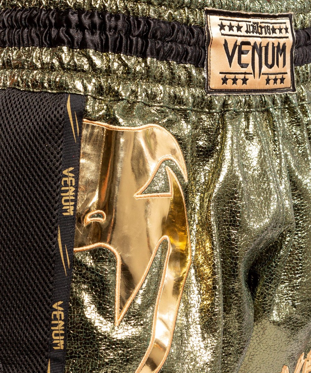Short de Muay Thai Venum Giant Foil - Kaki/Doré – Image 4
