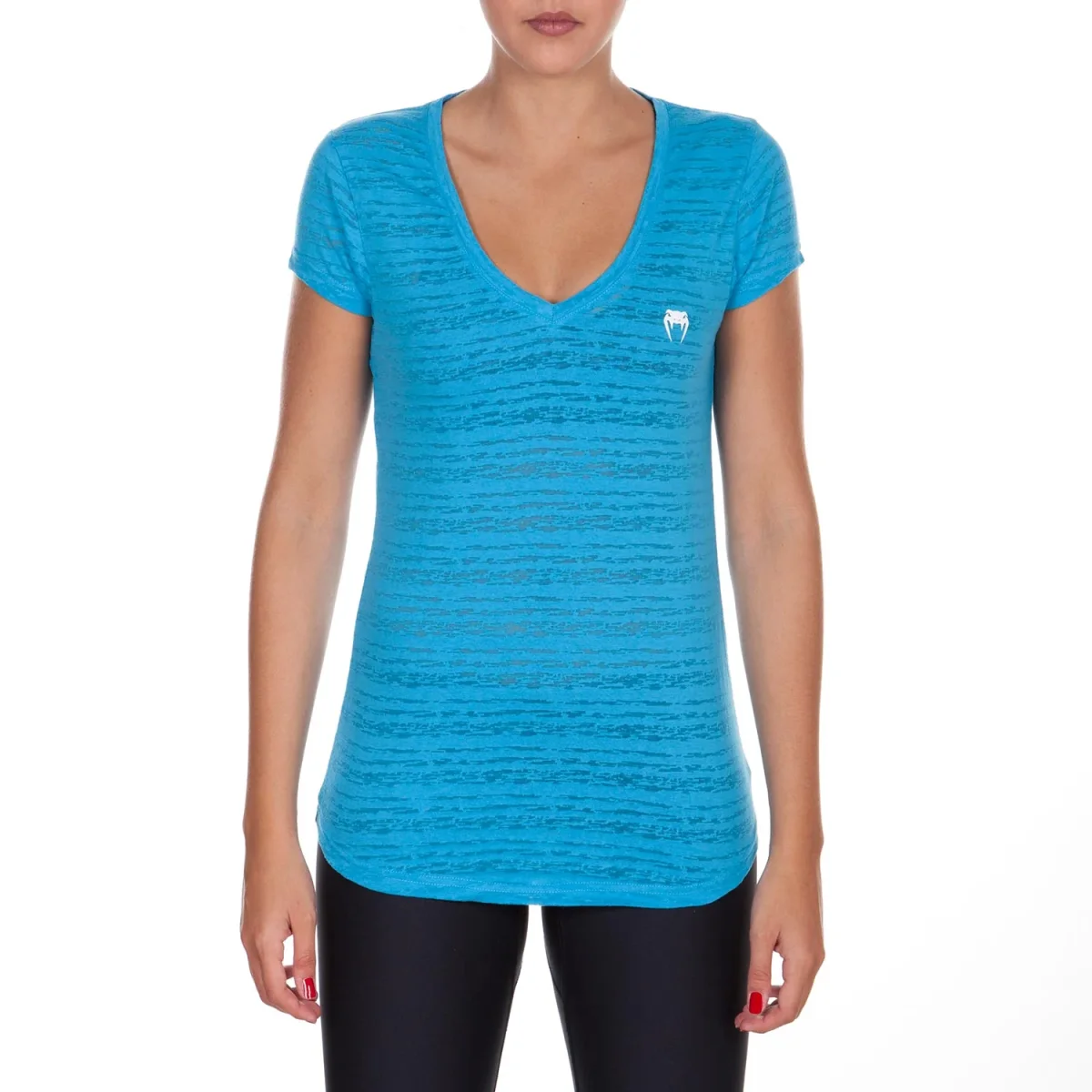 T-shirt Femme Col V Venum Essential - Bleu – Image 3
